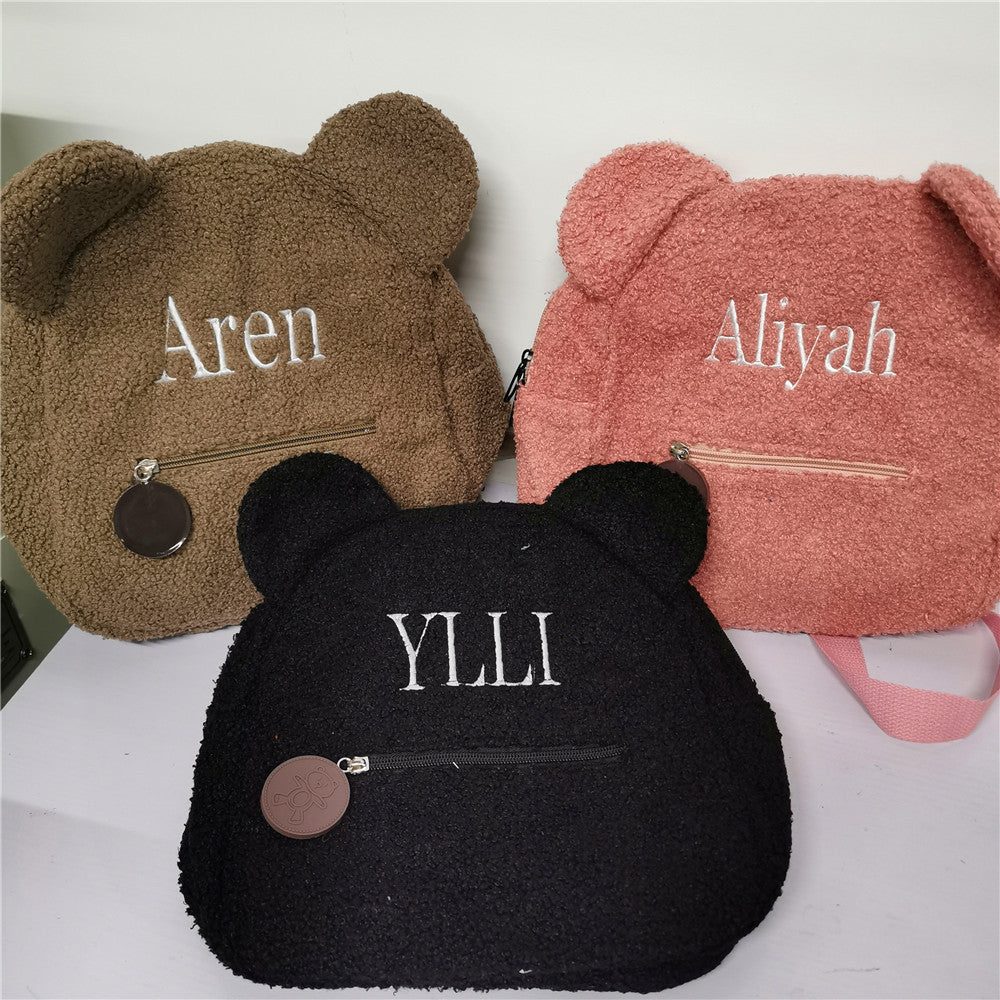 Custom Teddy Bear Backpack Embroidered Name Kids School Back