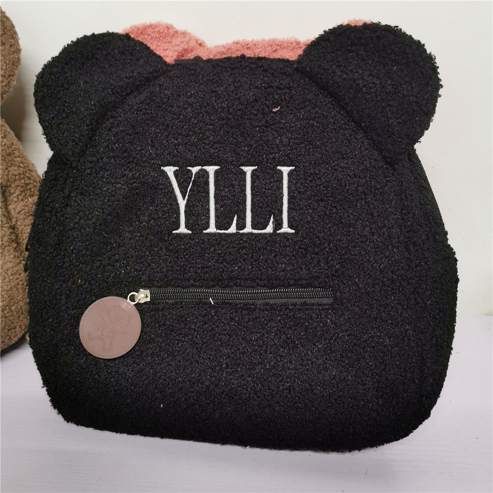 Custom Teddy Bear Backpack Embroidered Name Kids School Back